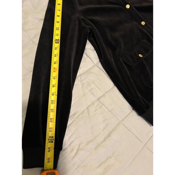 Lauren Ralph Lauren Plus 1X Velvet Blazer Jacket Black Gold Button Front Preppy - Picture 5 of 11